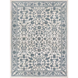 My Texas House Estelle Grey White Floral Area Rug